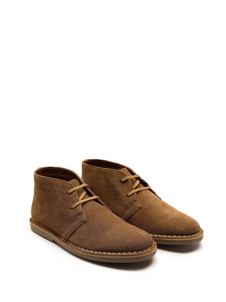 Off The Hook Brown Sahara Suede Leather Desert Lace-Up Chukka Boots - Image 1 of 6 Off The Hook Brown Sahara Suede Leather Desert Lace-Up Chukka Boots - Image 1 of 6
