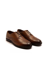 Braun - Off The Hook Waldew Leather Lace-Up Formal Brogue Shoes - Bild 1 von 6