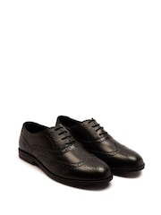 Schwarz - Off The Hook Waldew Leather Lace-Up Formal Brogue Shoes - Bild 1 von 6