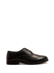 Schwarz - Off The Hook Waldew Leather Lace-Up Formal Brogue Shoes - Bild 2 von 6