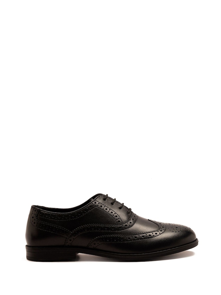 Schwarz - Off The Hook Waldew Leather Lace-Up Formal Brogue Shoes - Bild 2 von 6