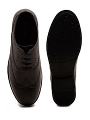 Schwarz - Off The Hook Waldew Leather Lace-Up Formal Brogue Shoes - Bild 4 von 6