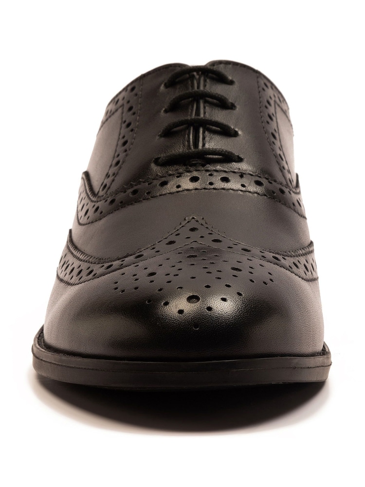 Schwarz - Off The Hook Waldew Leather Lace-Up Formal Brogue Shoes - Bild 6 von 6