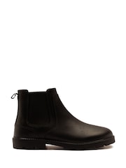 Off The Hook Black Vader Leather Formal Chelsea Boots - Image 1 of 6