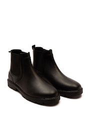 Off The Hook Black Vader Leather Formal Chelsea Boots - Image 2 of 6