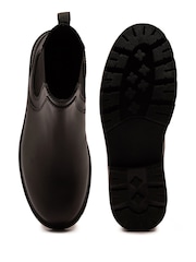 Off The Hook Black Vader Leather Formal Chelsea Boots - Image 6 of 6