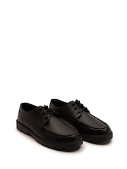 Off The Hook Black Rocky Leather Lace-Up Casual Boat Shoes - Image 1 of 6