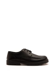 Off The Hook Black Rocky Leather Lace-Up Casual Boat Shoes - Image 2 of 6