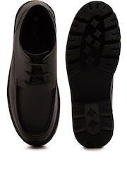Off The Hook Black Rocky Leather Lace-Up Casual Boat Shoes - Image 6 of 6