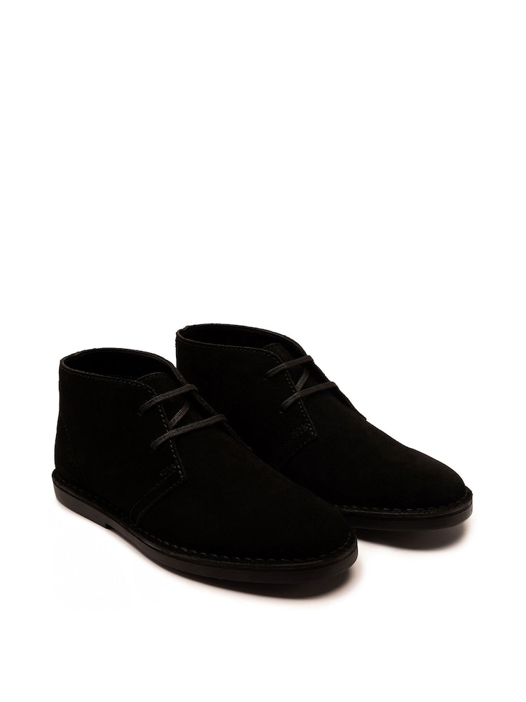 Off The Hook Black Sahara Suede Leather Desert Lace-Up Chukka Boots - Image 1 of 6