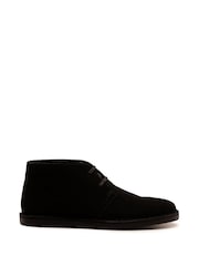 Off The Hook Black Sahara Suede Leather Desert Lace-Up Chukka Boots - Image 2 of 6