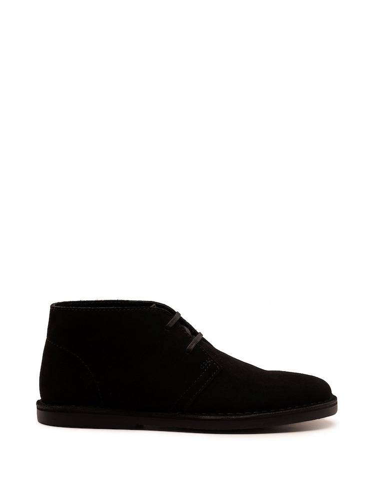 Off The Hook Black Sahara Suede Leather Desert Lace-Up Chukka Boots - Image 2 of 6