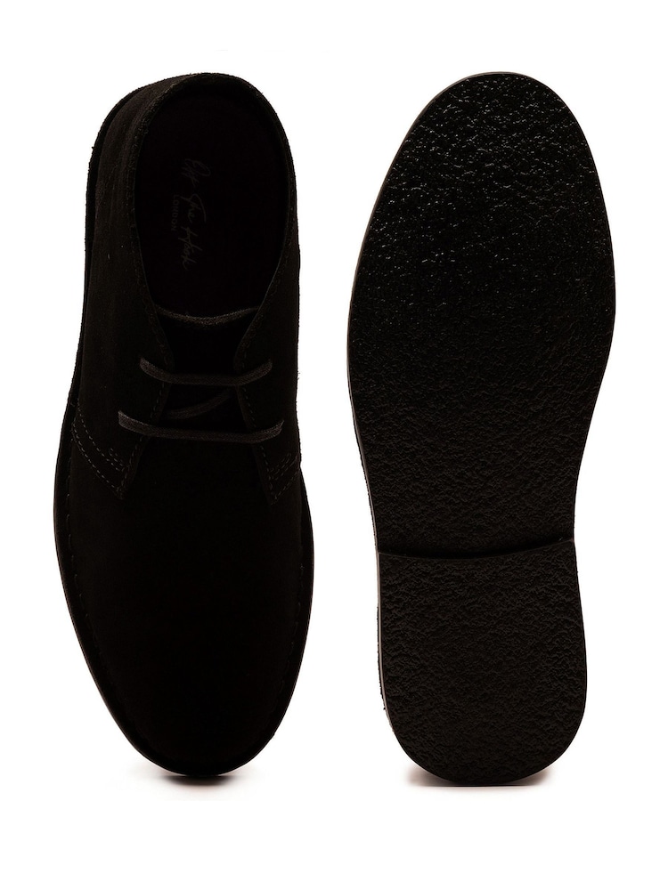 Off The Hook Black Sahara Suede Leather Desert Lace-Up Chukka Boots - Image 6 of 6