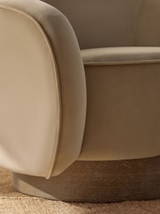 Soft Velvet Camel Natural N.Premium Varenna Swivel Accent Chair - Image 3 of 10