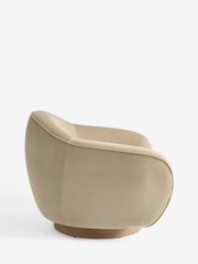 Soft Velvet Camel Natural N.Premium Varenna Swivel Accent Chair - Image 8 of 10