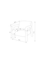 Teddy Shearling Natural Zander Wooden Accent Chair - Image 3 of 7