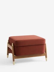 Soft Velvet Rust Brown Flinton Small Wooden Storage Footstool - Image 6 of 7