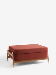 Soft Velvet Rust Brown Flinton Large Wooden Storage Footstool - Image 6 of 8