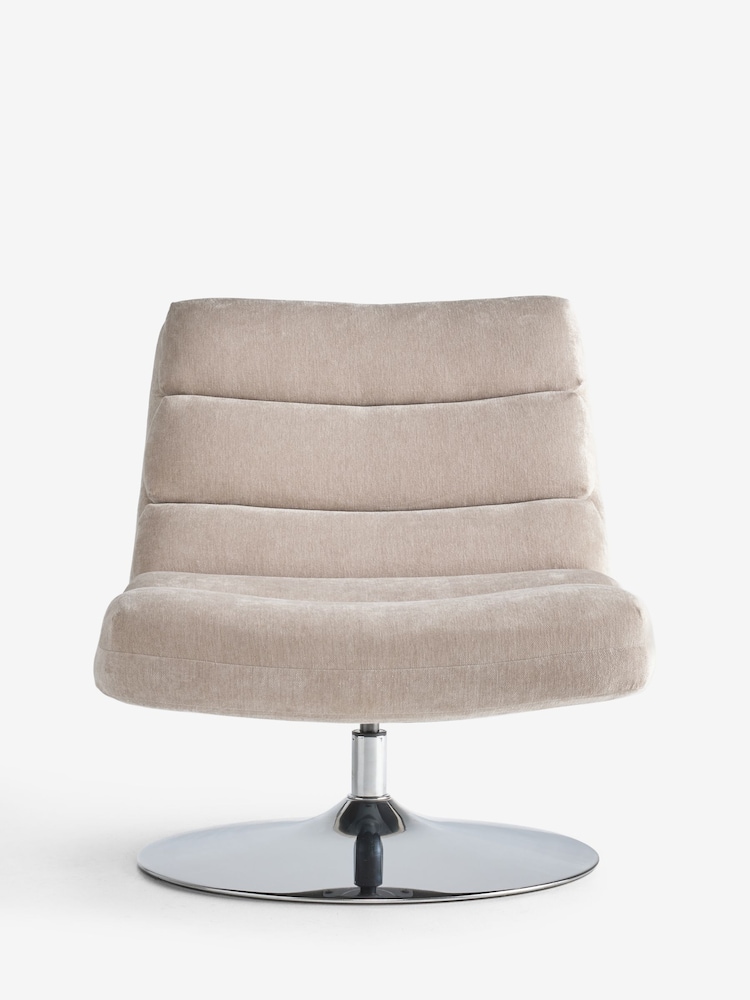 Smart Chenille Light Natural Sierra Swivel Accent Chair - Image 2 of 7 Smart Chenille Light Natural Sierra Swivel Accent Chair - Image 2 of 7