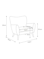 Multi Coloured Chenille Natural Wilson Highback Snuggle Seat Armchair - Image 3 of 11