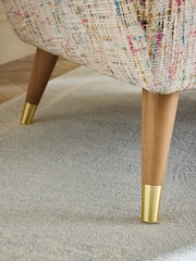 Multi Coloured Chenille Natural Wilson Highback Snuggle Seat Armchair - Image 6 of 11