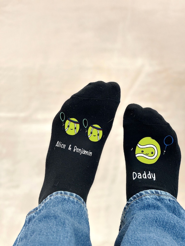 Personalised Me and You Tennis Socks by Solesmith - Image 2 of 2