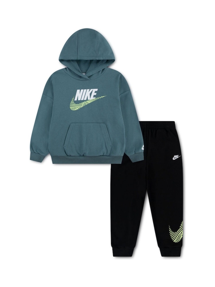 黑色 - Nike Little Kids ITZ Oversized Hoodie and Joggers Tracksuit Set - 圖片 2/6