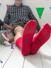 Solesmith Red Handwriting Upload Socks - Image 2 of 2