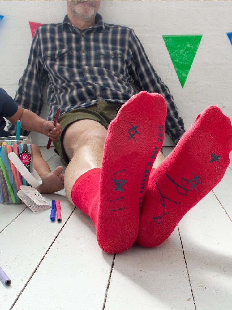 Solesmith Red Handwriting Upload Socks - Image 2 of 2