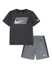 Nike Grey Little Kids Polyester Top & Short Set - Image 1 of 5