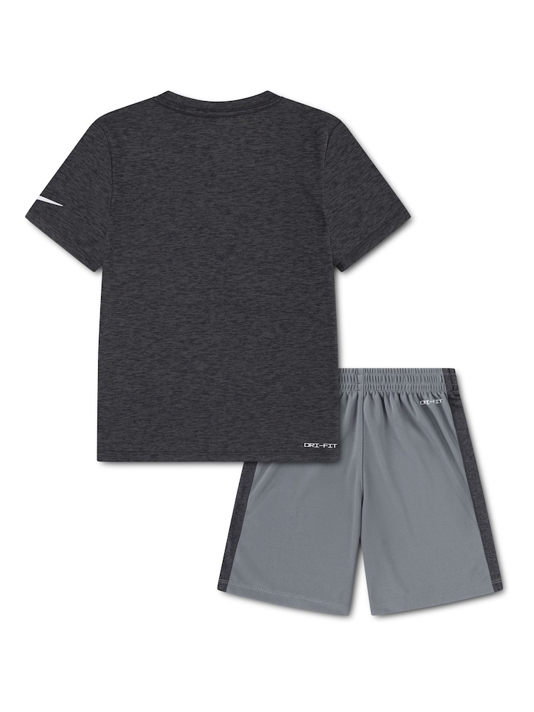 Nike Grey Little Kids Polyester Top & Short Set - Image 2 of 5