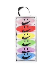 Nike Pink Infant Smiley Heel Ankle Socks 6 pack - Image 3 of 3