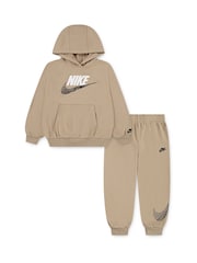 棕色 - Nike Little Kids ITZ Oversized Hoodie and Joggers Tracksuit Set - 圖片 1/5