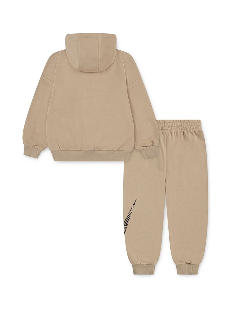 棕色 - Nike Little Kids ITZ Oversized Hoodie and Joggers Tracksuit Set - 圖片 2/5