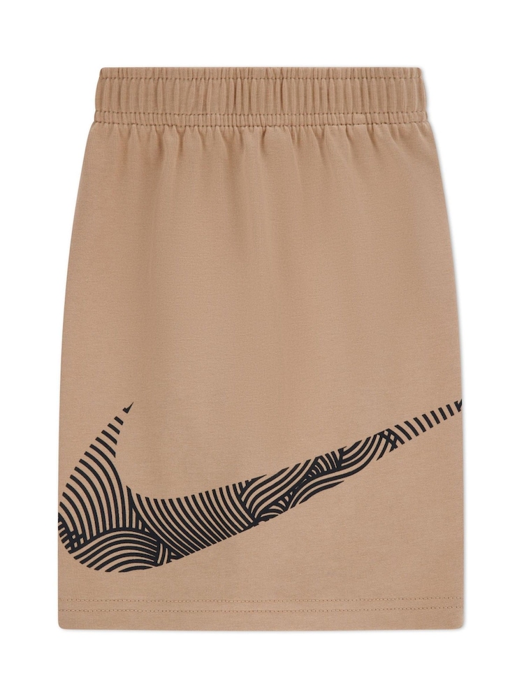 Nike Brown Little Kids ITZ Relaxd Jersey Printed Tshirt and Shorts Set - Image 3 of 3 Nike Brown Little Kids ITZ Relaxd Jersey Printed Tshirt and Shorts Set - Image 3 of 3