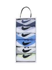 Nike Blue Infant Smiley Heel Ankle Socks 6 pack - Image 4 of 4