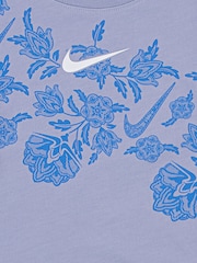 Nike Blue Little Kids Lace Print T-Shirt and Shorts Set - Image 4 of 4
