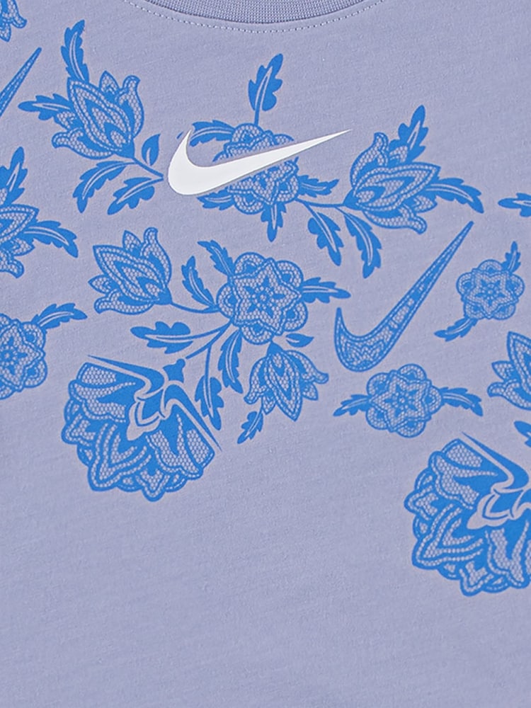 Nike Blue Little Kids Lace Print T-Shirt and Shorts Set - Image 4 of 4