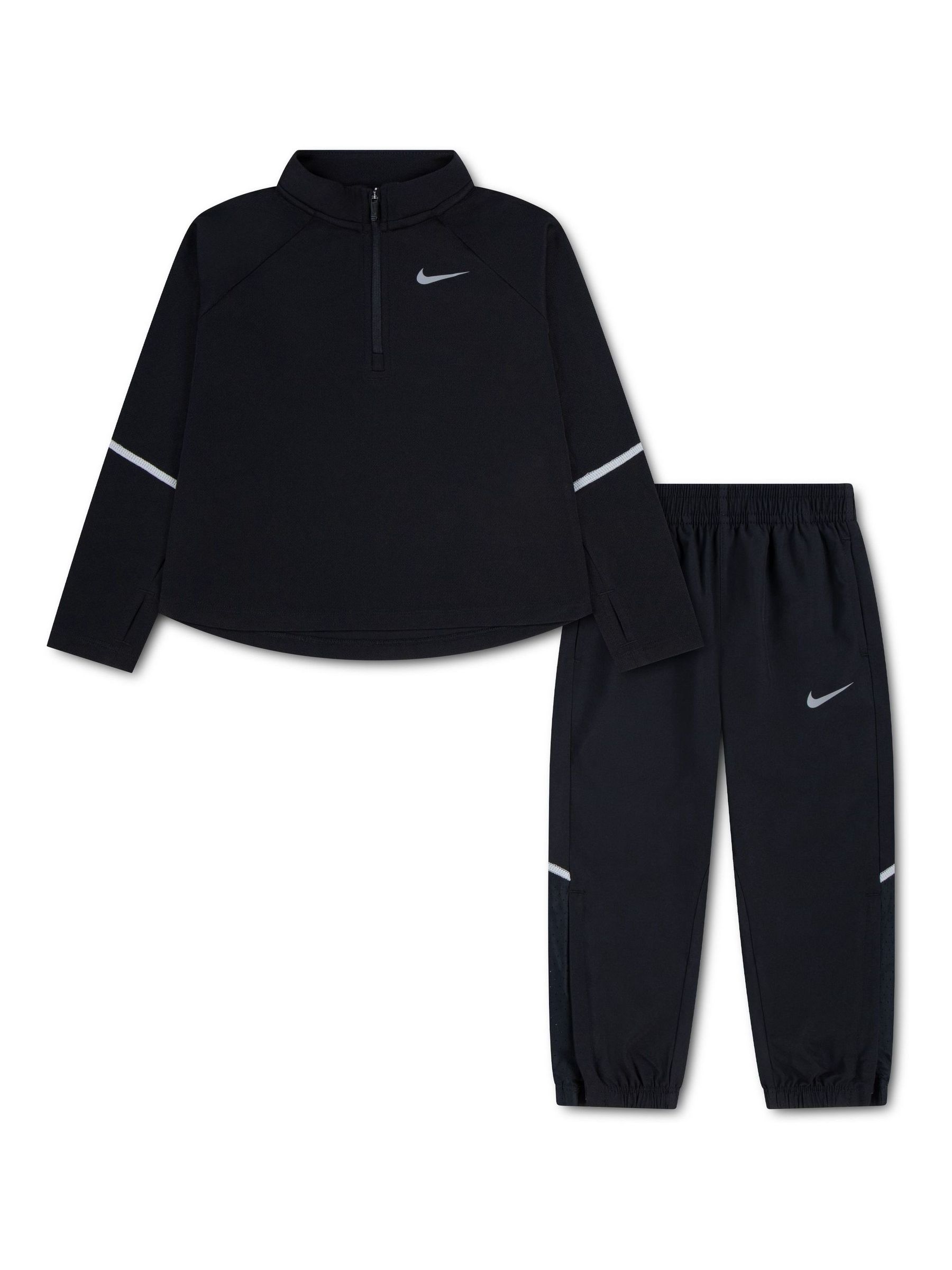 新品 Nike Mylar Dri-FIT Woven Set Up M Buy Nike Black Dri-FIT Miler Half Zip and Joggers Set from the
