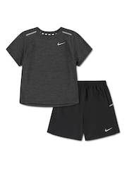 Nike Black Little Kids DriFIT T-Shirt and Shorts Set - Image 1 of 5