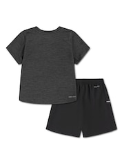 Nike Black Little Kids DriFIT T-Shirt and Shorts Set - Image 2 of 5