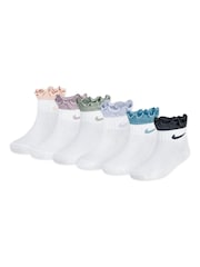 Nike Pink NHG Girls Ruffle Ankle Socks 6 Pack - Image 1 of 3