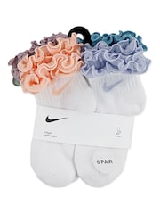 Nike Pink NHG Girls Ruffle Ankle Socks 6 Pack - Image 3 of 3