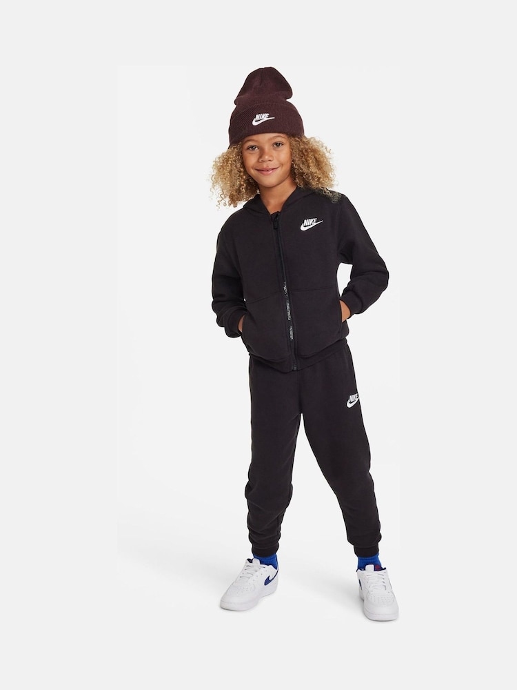 Nike Black Little Kids LBR Zip Through Tracksuit Set - Image 1 of 11