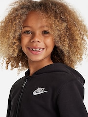 Nike Black Little Kids LBR Zip Through Tracksuit Set - Image 3 of 11