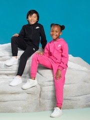 Nike Black Little Kids LBR Zip Through Tracksuit Set - Image 5 of 11