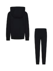 Nike Black Little Kids LBR Zip Through Tracksuit Set - Image 8 of 11