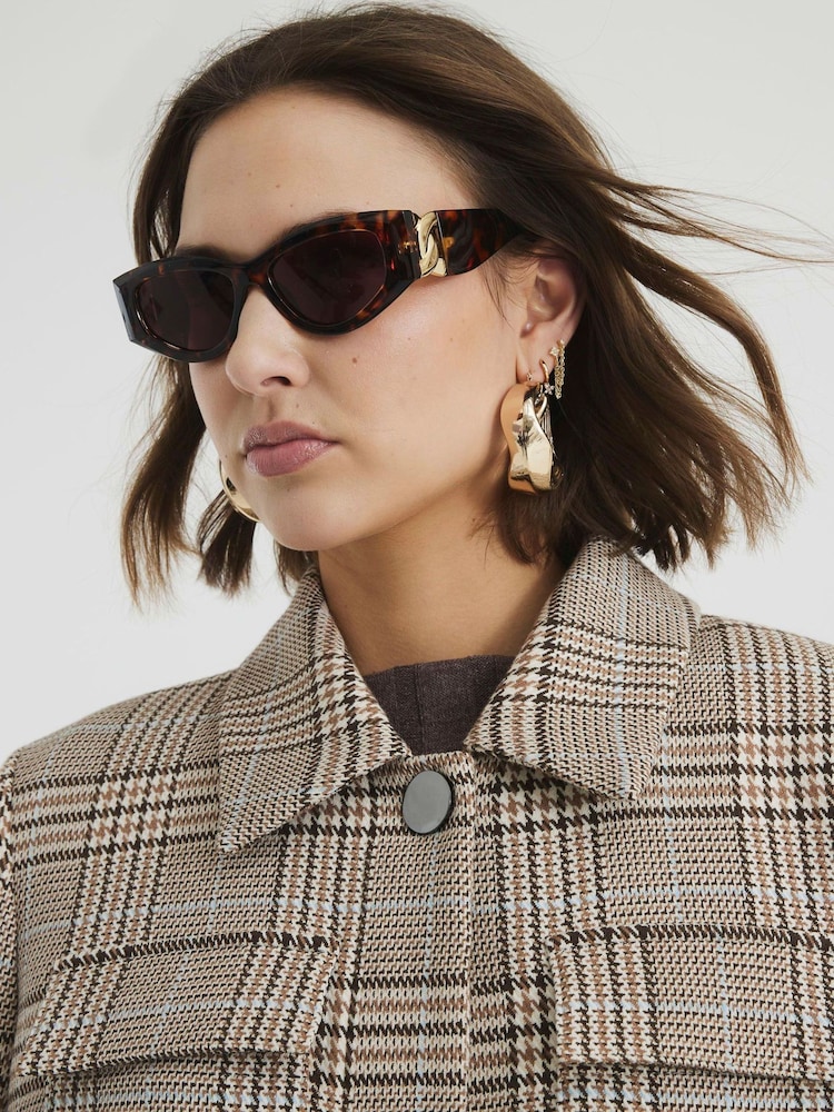 River Island Slim Cat Eye Chain Sunglasses - Imagem 5 de 5