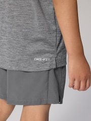 Nike Grey Little Kids DriFIT T-Shirt and Shorts Set - Image 3 of 5