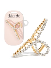 Kitsch Gold Rhinestone Loop Claw Clip - Image 1 of 7
